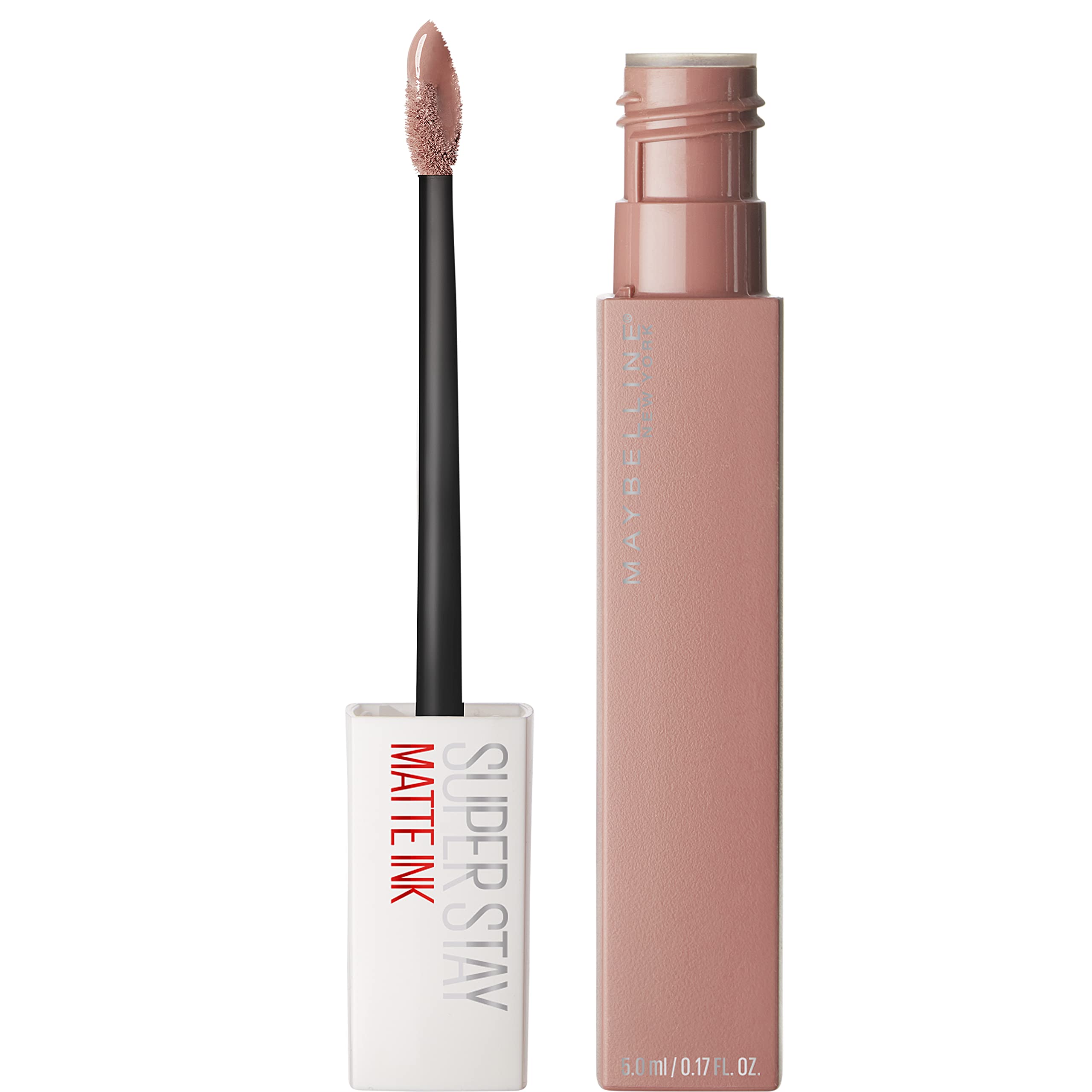 Maybelline Super Stay Matte Ink Liquid Lipstick Makeup, Long Lasting High Impact Color, Up to 16H Wear, Seductress, Light Rosey Nude, 1 Count